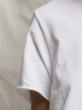 eddie recycled boxy raw hem tee - White - Perfect White Tee