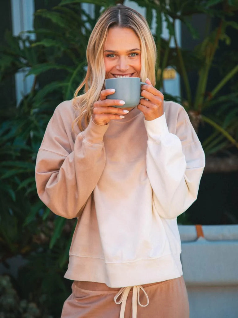 Classic Sweatshirt - Ombré Latte - Electric Rose