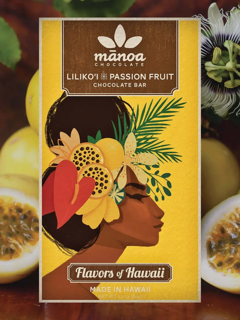 LilikoʻI X Passion Fruit Chocolate Bar - Manoa Chocolate from Hawaii