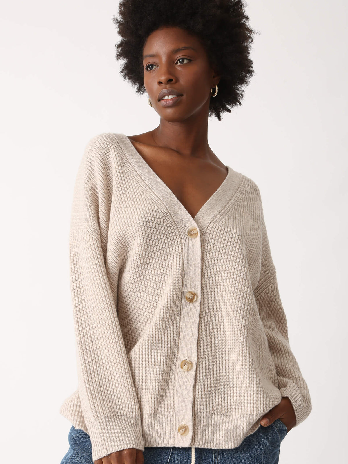 Wool & Cashmere Everyday Cardigan Sweater - Oatmeal Heather - by Elect |  OCN Culture