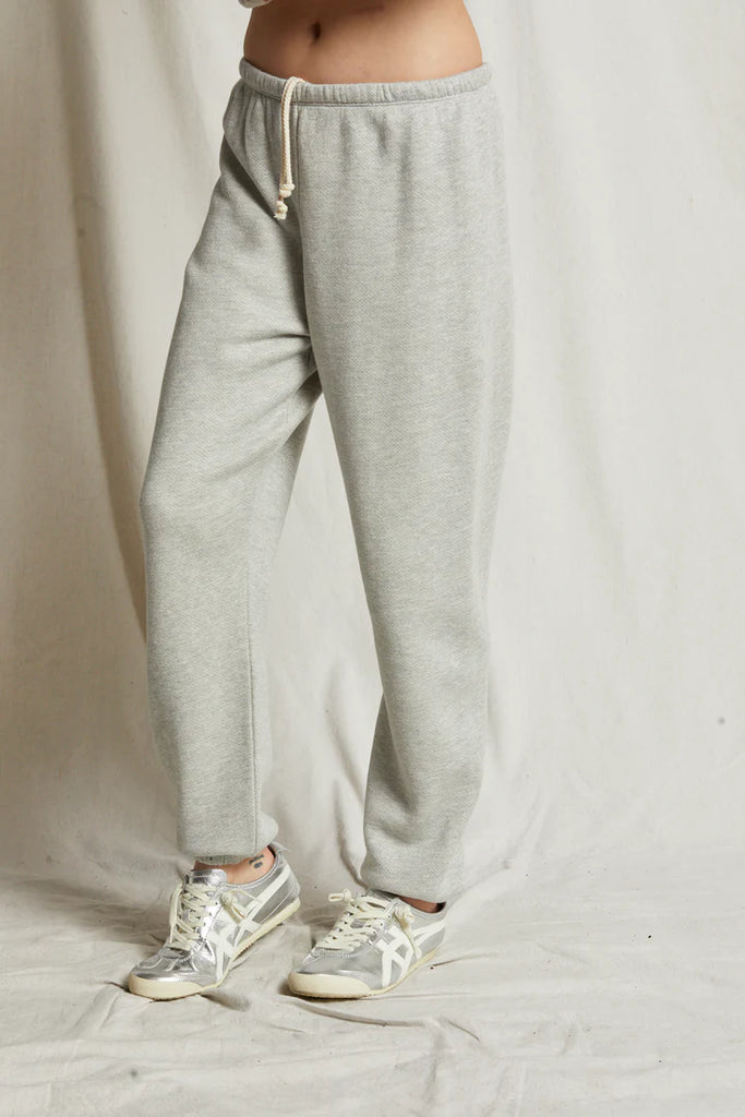 Stevie Jogger Sweatpants - Heather Gray - Perfect White Tee