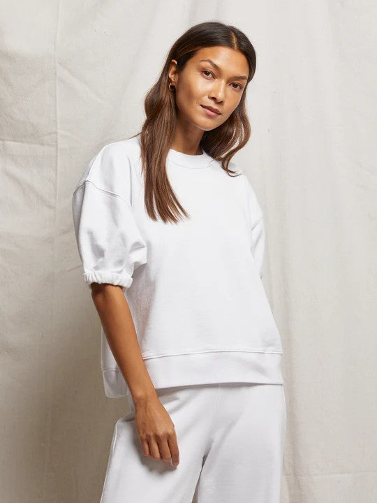 rebecca cotton short sleeve sweatshirt - White - Perfect White Tee