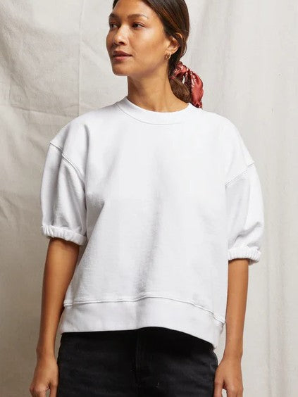 rebecca cotton short sleeve sweatshirt - White - Perfect White Tee