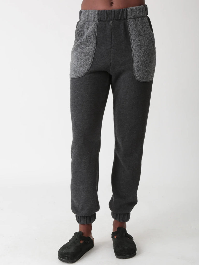 Hayden Sherpa Sweatpants - Onyx Black -  by Electric Rose