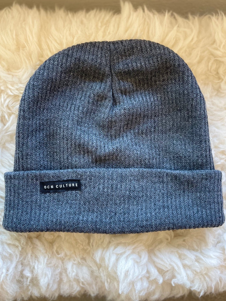 OCN Wide Slouch Cuff Beanie - Dark Heather Gray