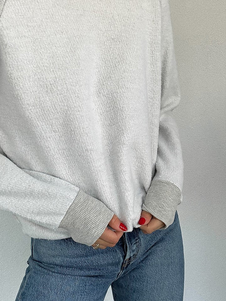 Ziggy Crewneck Sweatshirt - Heather Gray - Perfect White Tee